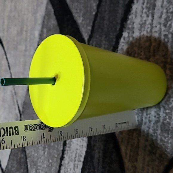 STARBUCKS 2016 MATTE NEON YELLOW SIREN STAINLESS STEEL INSULATED TUMBLER - Picture 6 of 8